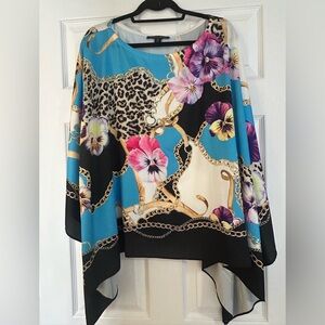 Boston Proper Vibrant Floral Chain Print Blouse
